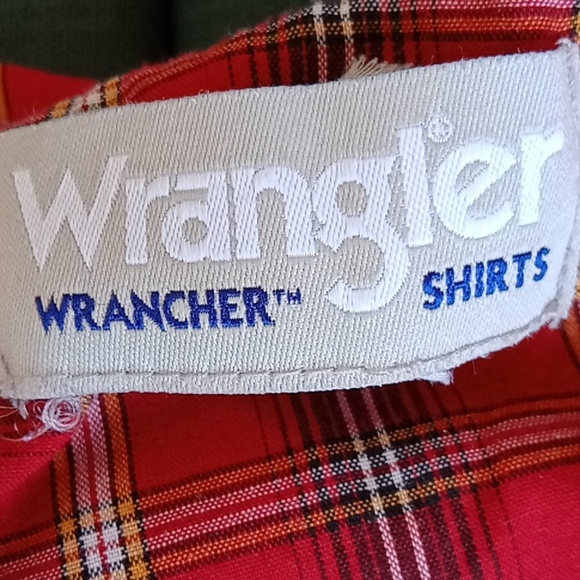 Wrangler Wrancher red plaid button up Men's Vintage shirt. - Picture 7 of 7
